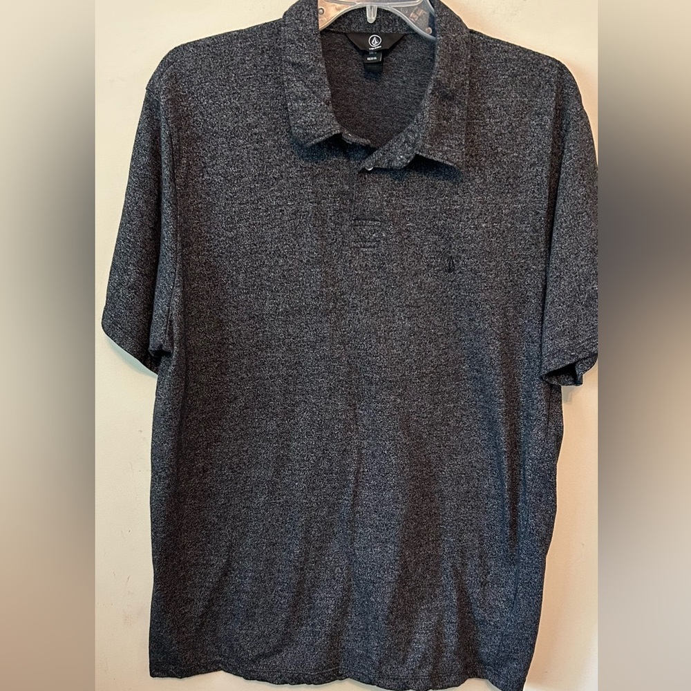 Volcom Polo Shirt Men’s Charcoal Gray Short Sleeve Size X‎ Large